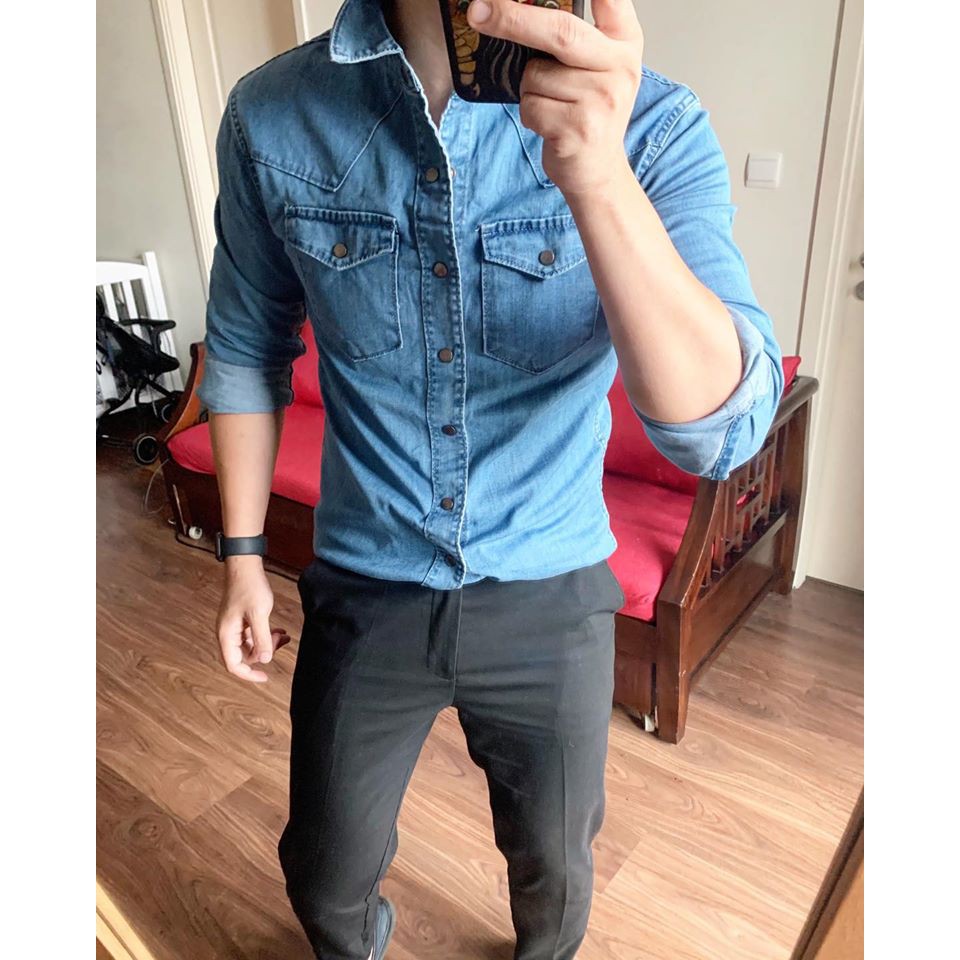 Áo sơ mi bò dài ty nam  Boswell