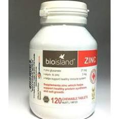 Viên Bổ Sung Kẽm Zinc Bioisland.Dùng Cho Bé Từ Tuổi. Lọ 120 Viên.Chính Hãng Úc