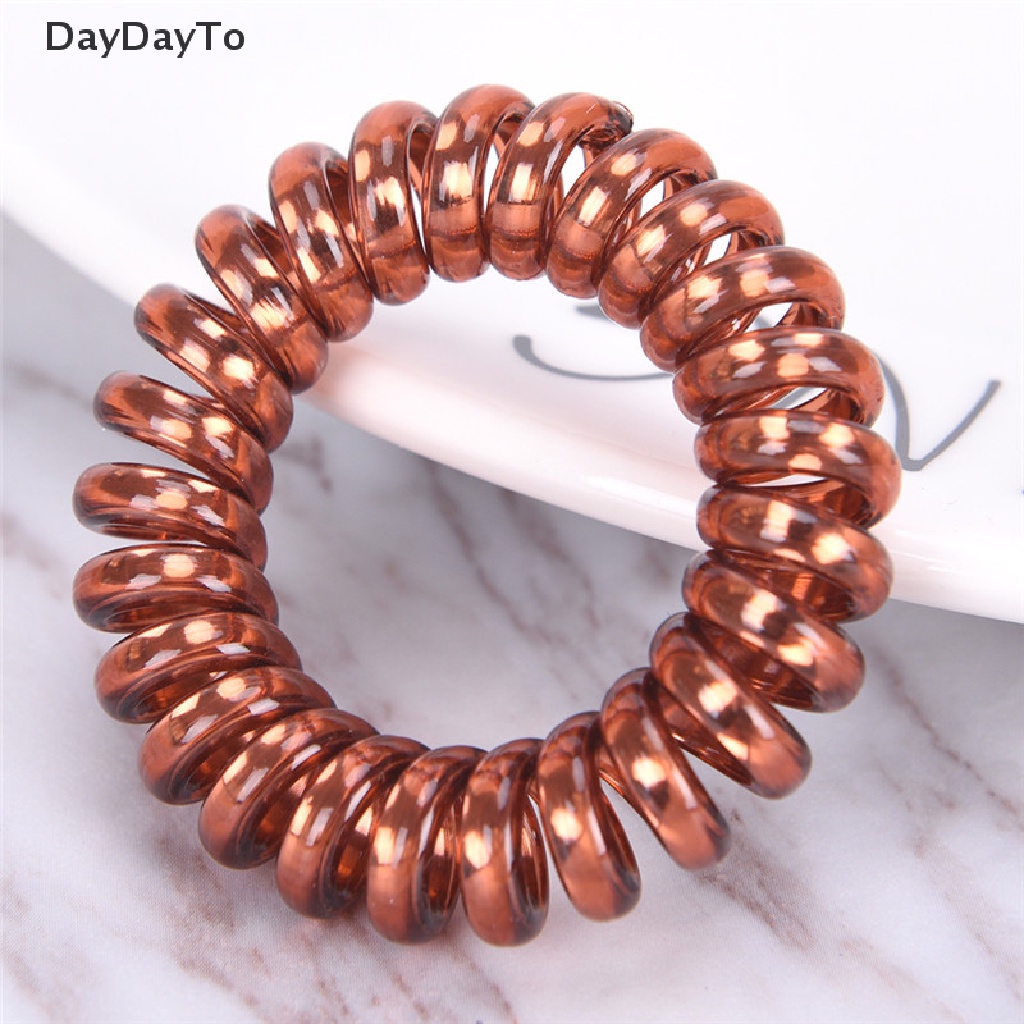 1 / 5 Dây Buộc Tóc Dạng Xoắn Cao Su Co Giãn .