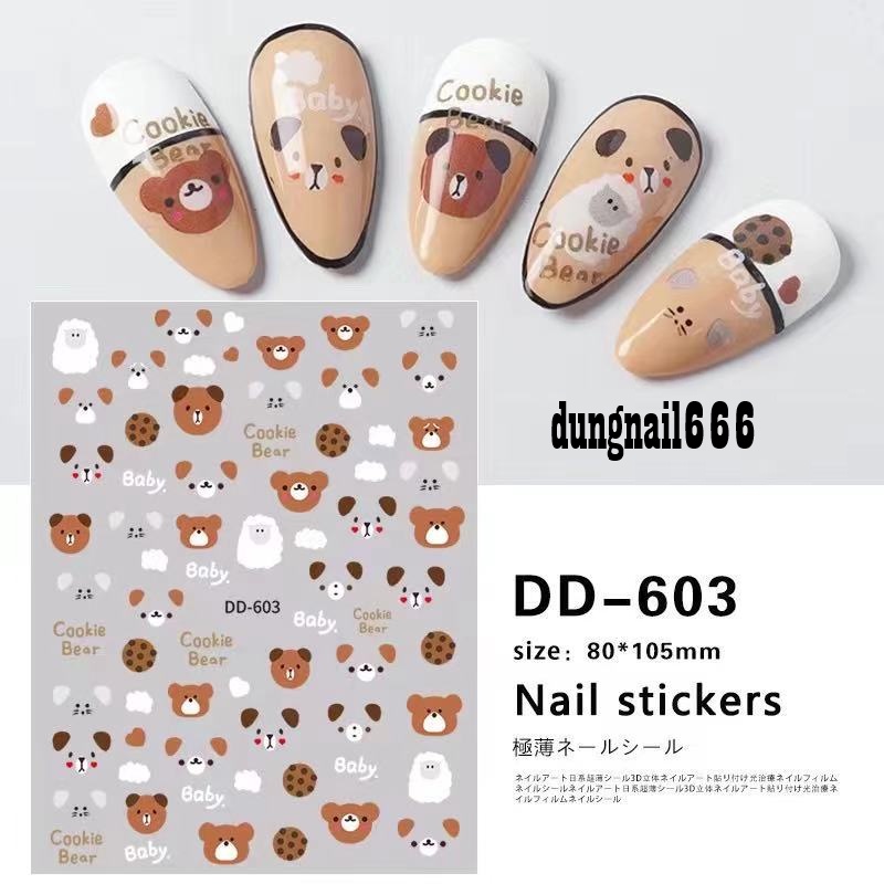 Sticker chữ mã mới trang trí nail