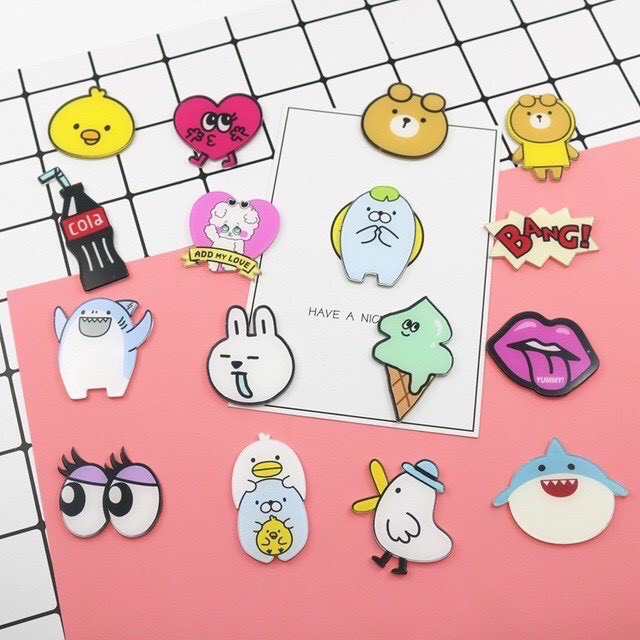 Ghim Cài Áo - Balo - Túi Ví - Sticker Dễ Thương Thời Trang Hàn Quốc  MT0031