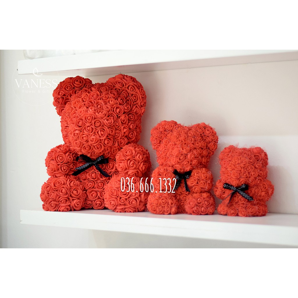 Gấu hoa by vaness - Size 25cm