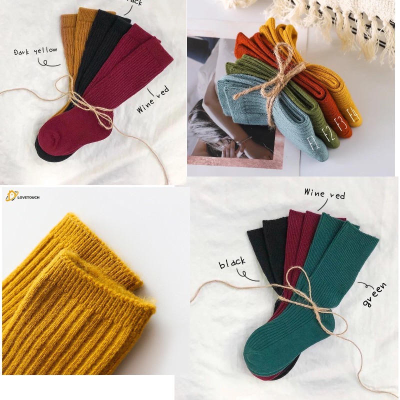 Bộ 7 đôi tất sắc màu cao cổ cho bé