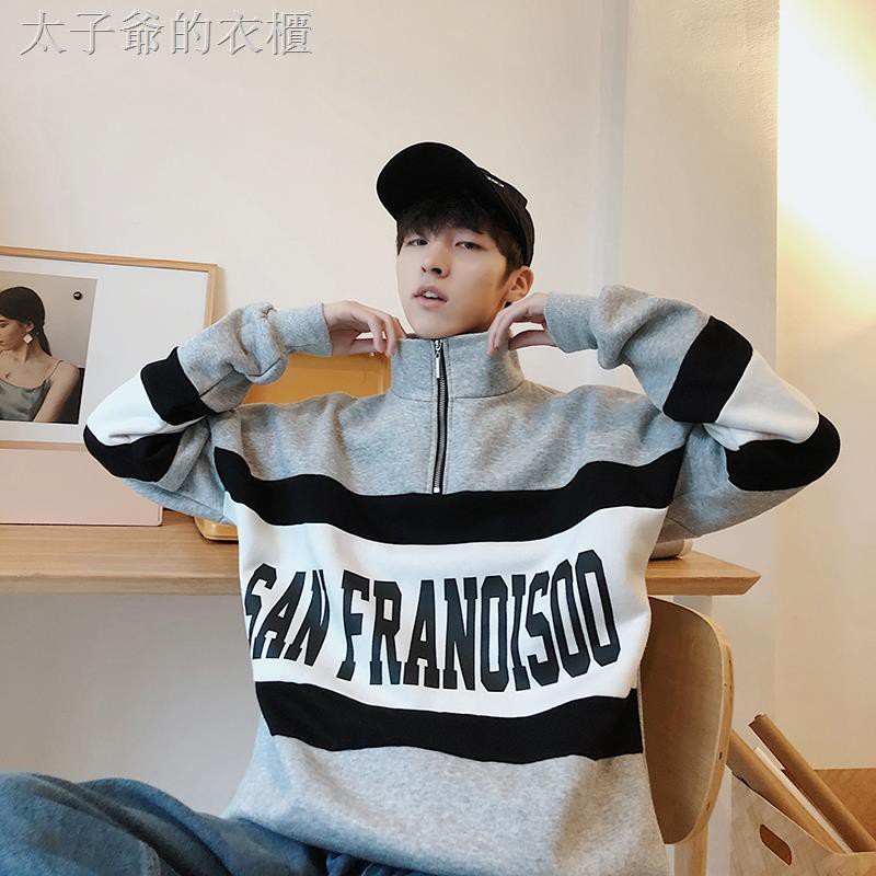 Áo Sweater Chui Đầu Phối Màu Tương Phản Kiểu Hàn Quốc Thời Trang Mùa Đông 2020 Cho Nam