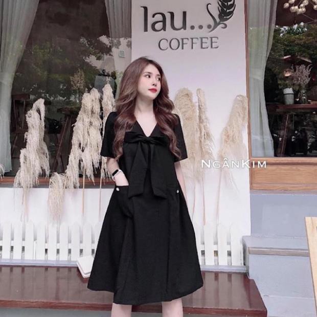 [ Mã FAMAYWA2 giảm 10K đơn 50K] Váy xuông đũi nơ kèm túi sang chảnh