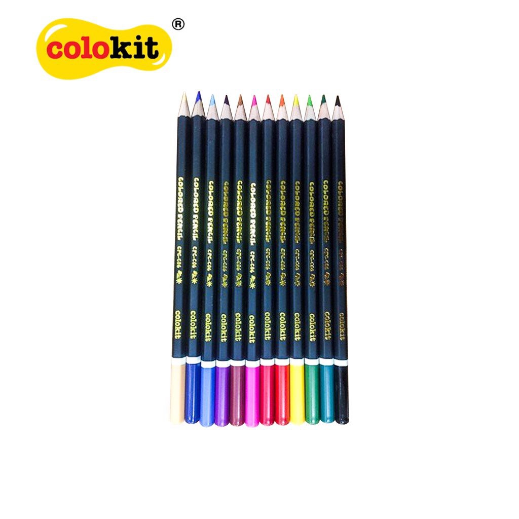 Bút Chì Màu Colokit CPC-C06 (12màu/Hộp) - Chì Gỗ Cao Cấp, Thân Bằng Gỗ Tự Nhiên,Hoàn Toàn Không Chất Độc Hại