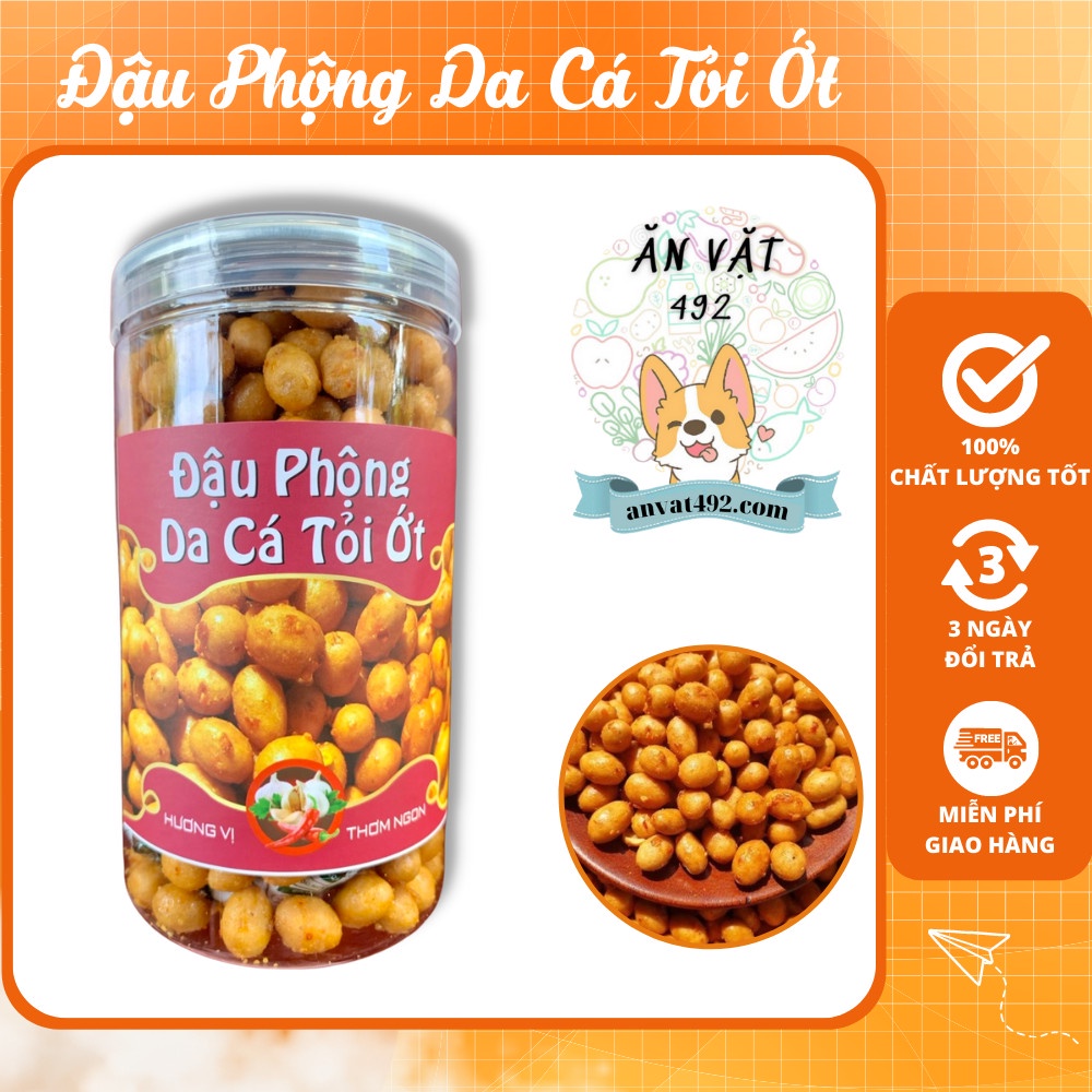 Đậu Phộng Da Cá Tỏi Ớt 500g - Ăn Vặt 492