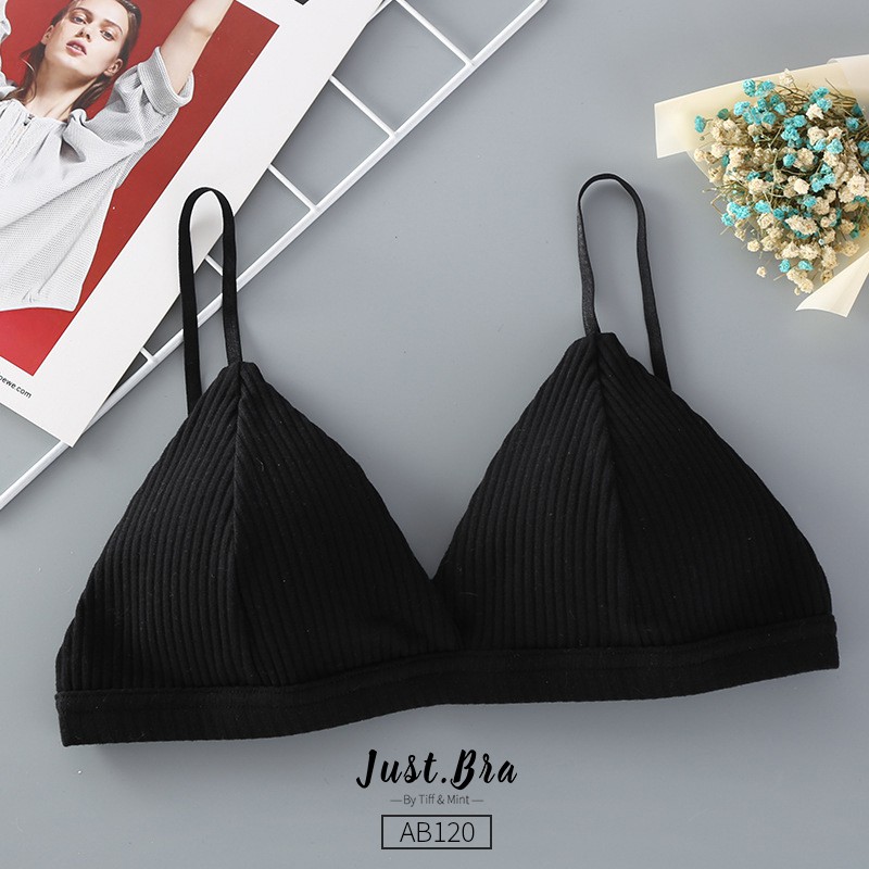 Áo ngực Just Bra cotton thun gân mút mỏng AB120 | BigBuy360 - bigbuy360.vn
