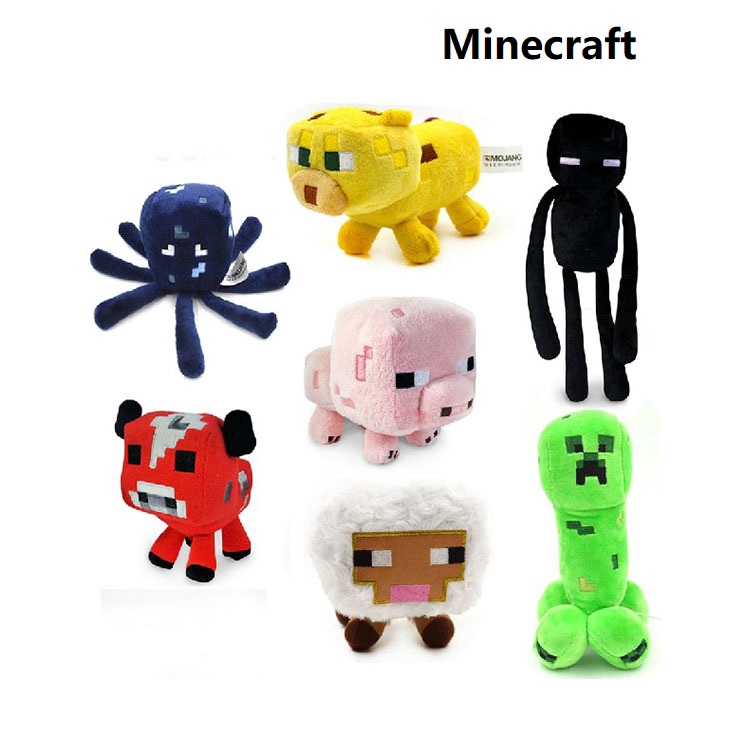Thú Nhồi Bông Hình Nhân Vật Steve Creeper Enderman Wolf Zombie Dễ Thương