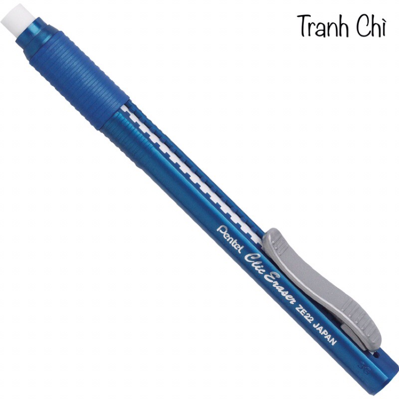 Bút gôm / viết gôm bấm đẩy Pentel Clic Eraser Grip Nhật Bản thân tròn ZE22 tẩy chì