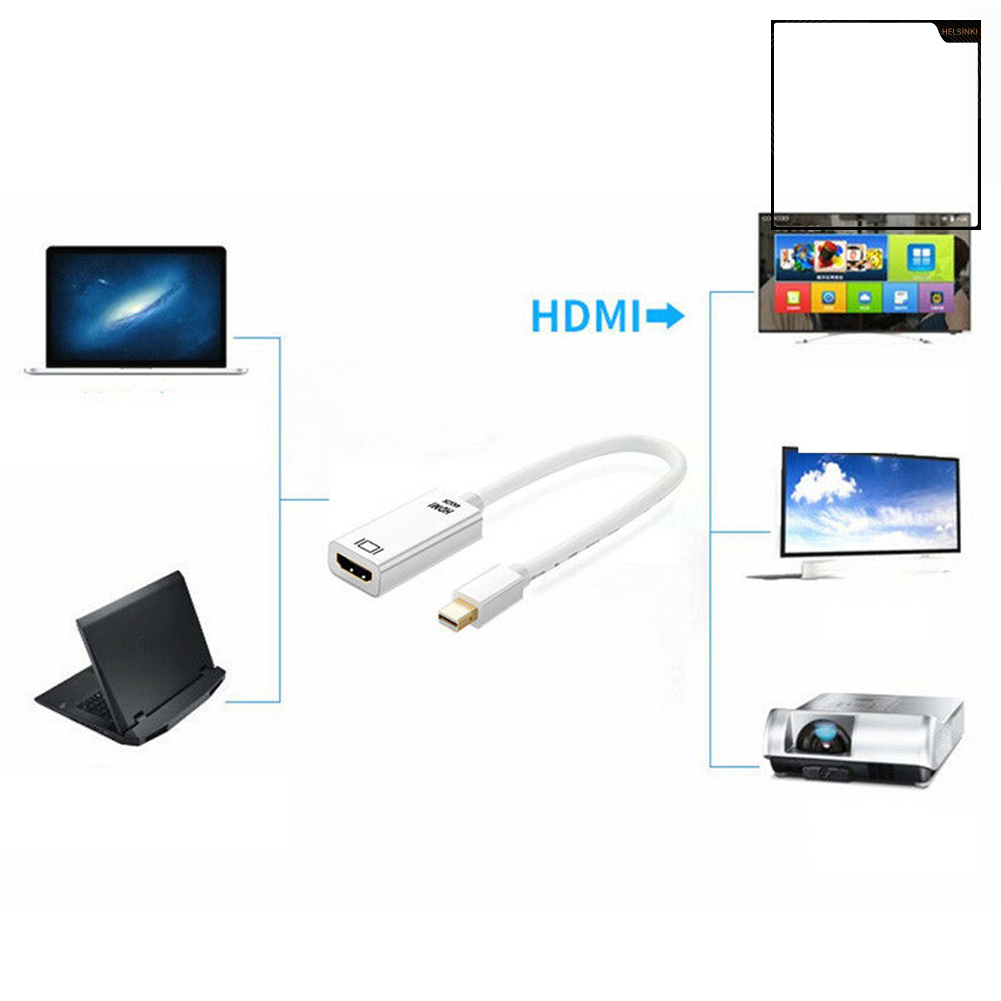 helsinki 4Kx2K Mini DisplayPort DP to HDMI-compatible Adapter Converter Cable for Macbook Pro Air