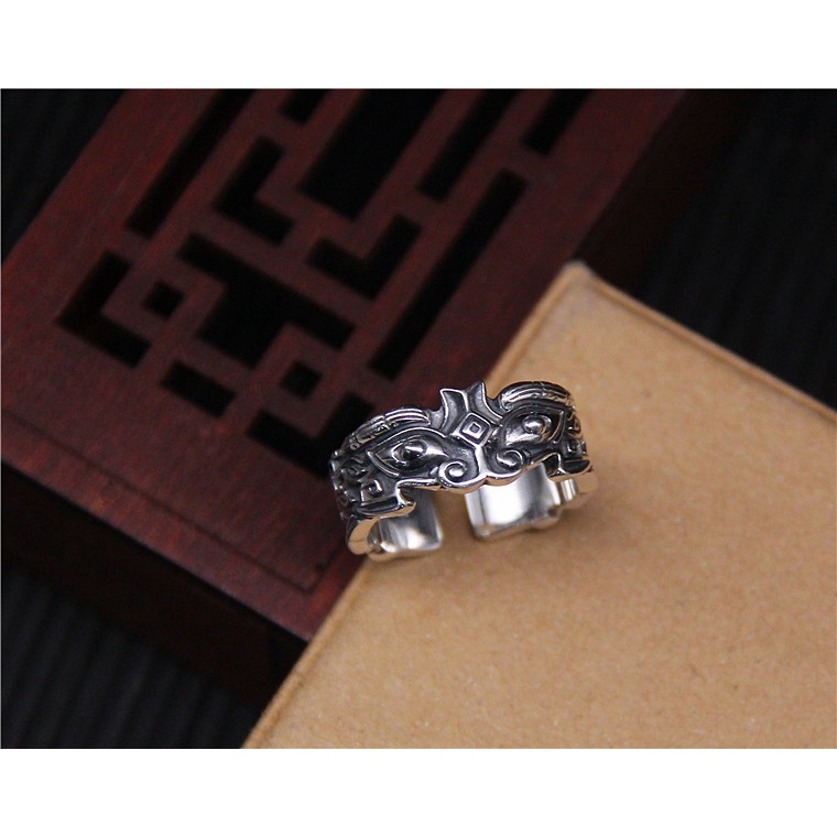 Nhẫn nam nữ tròn Unisex màu bạc Thời trang PUN chất liệu Titan đẹp đơn giản - Nhẫn Yang Ring