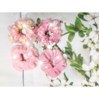Dây cột tóc vải scrunchies 2 lớp (size 11 cm)