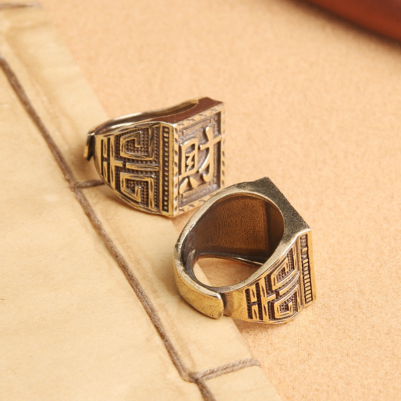 Vật phẩm đồng thau độc lạ may mắn phong thủy nhẫn chúc phúc có tăng đưa  may mắn phong cách sưu tầm độc đáo bền chắc.