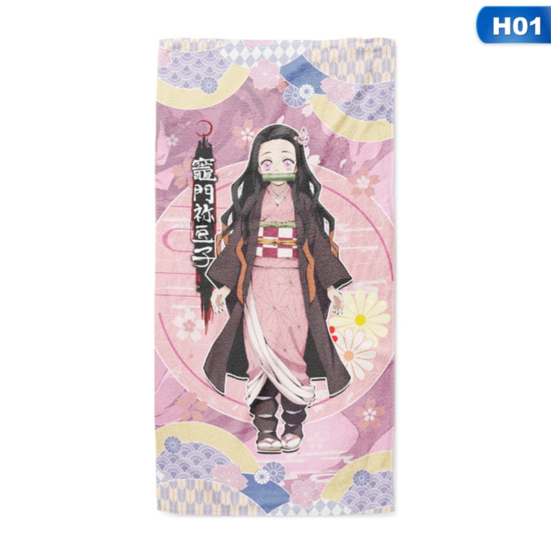 Khăn tắm chất liệu cotton thấm hút tốt họa tiết anime dễ thương
