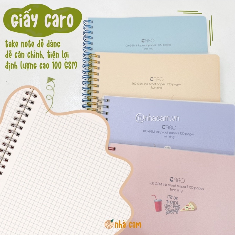Sổ Lò Xo Kép Pastel 80 Trang 100 GSM Klong Size B5 574 Nhà Cam