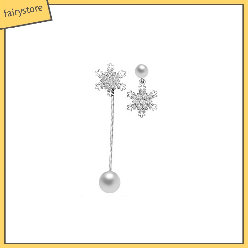 Đôi Khuyên Tai Dài Tạo Hình Hoa Tuyết Thời Trang Cho Nữ