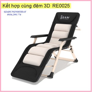 re0254.3 Ghế xếp nằm ngủ trưa văn phòng thư giãn kèm đệm - Ghế xếp khung thép gấp gọn tiện lợi