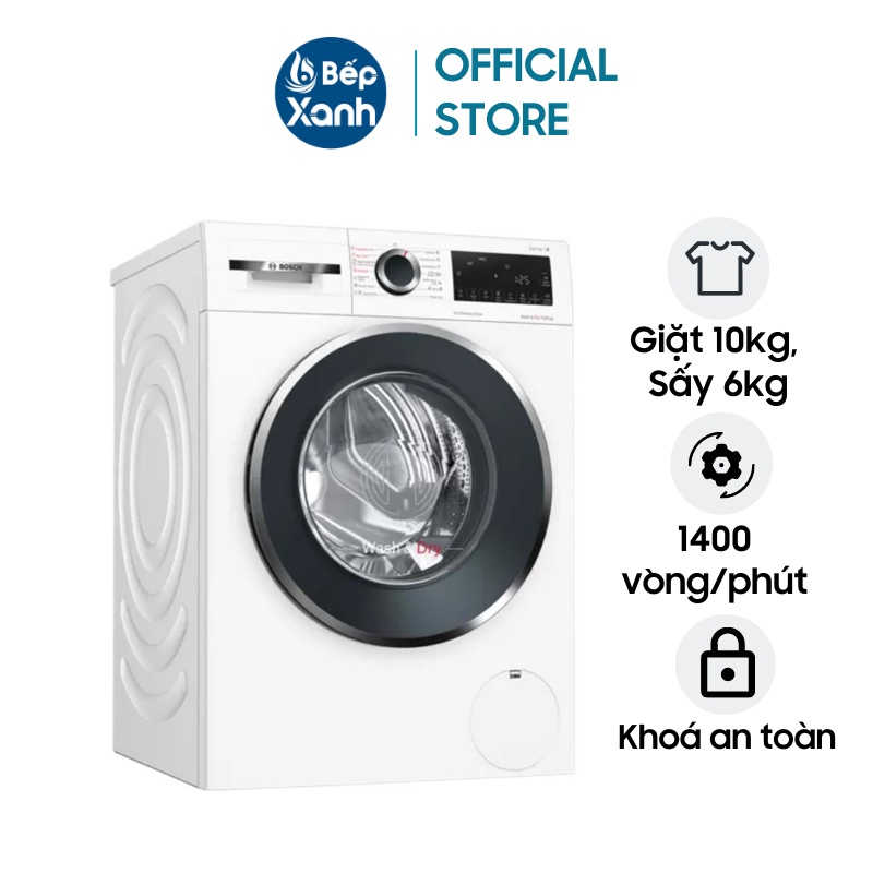 [FREESHIP HCM] Máy Giặt Kết Hợp Sấy Bosch WNA254U0SG Series 6 - Giặt 10kg, Sấy 6kg - Điều Khiển Cảm Ứng