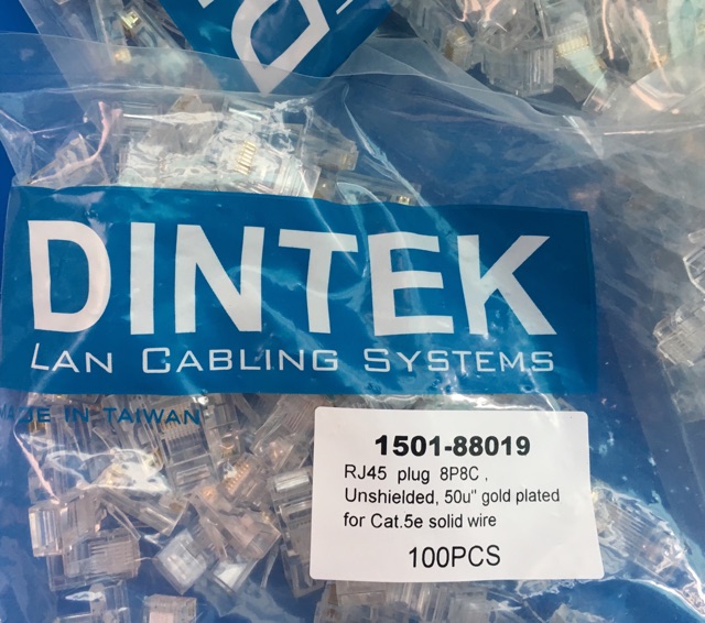 Đầu bấm mạng, Hạt mạng Dintek RJ45 cat5e chính hãng đài Loan