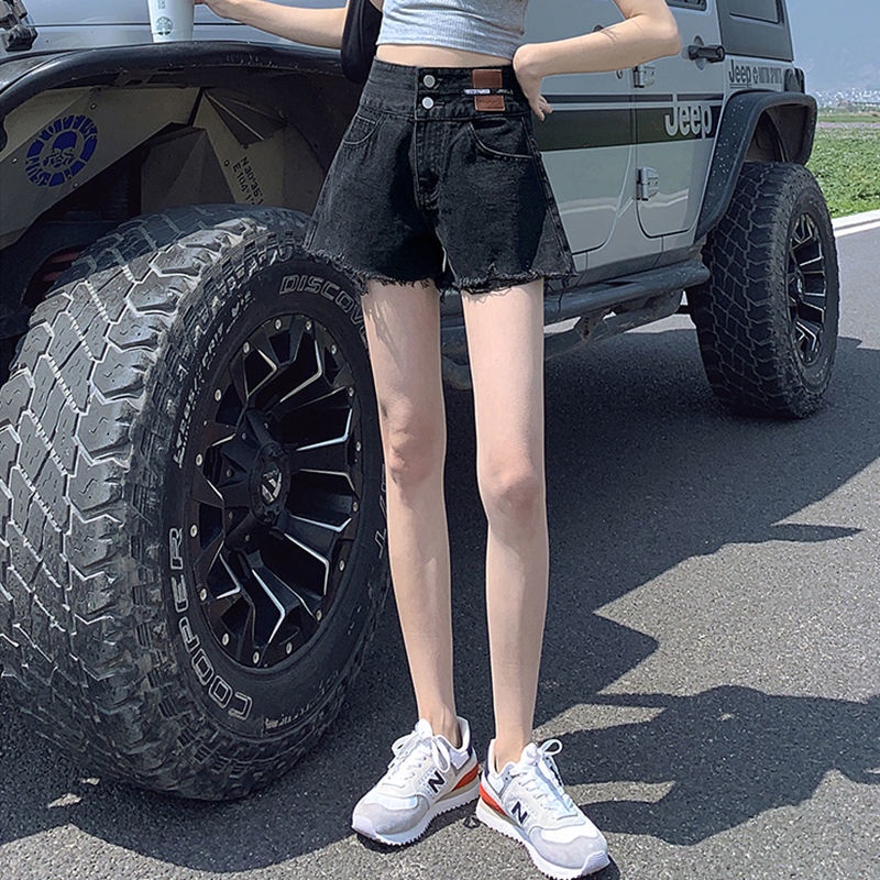 Quần Short Denim Lưng Cao Ống Rộng Thời Trang Dành Cho Nữ