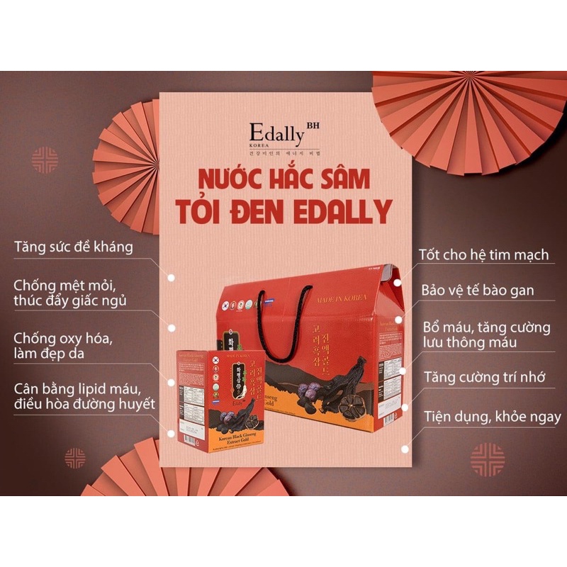 Hàng chính hãng - Nước Hắc Sâm Tỏi Đen Edally
