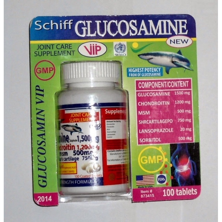 Viên Uống GLUCOSAMIN Hỗ trợ Điều Trị Xương Khớp Của Mỹ (chai 100 viên)