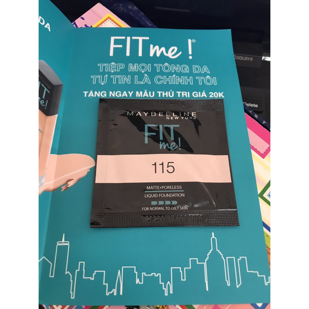 (1.5ml) Sample Kem Nền Mịn Lì Maybelline Fit Me Matte + Poreless | BigBuy360 - bigbuy360.vn