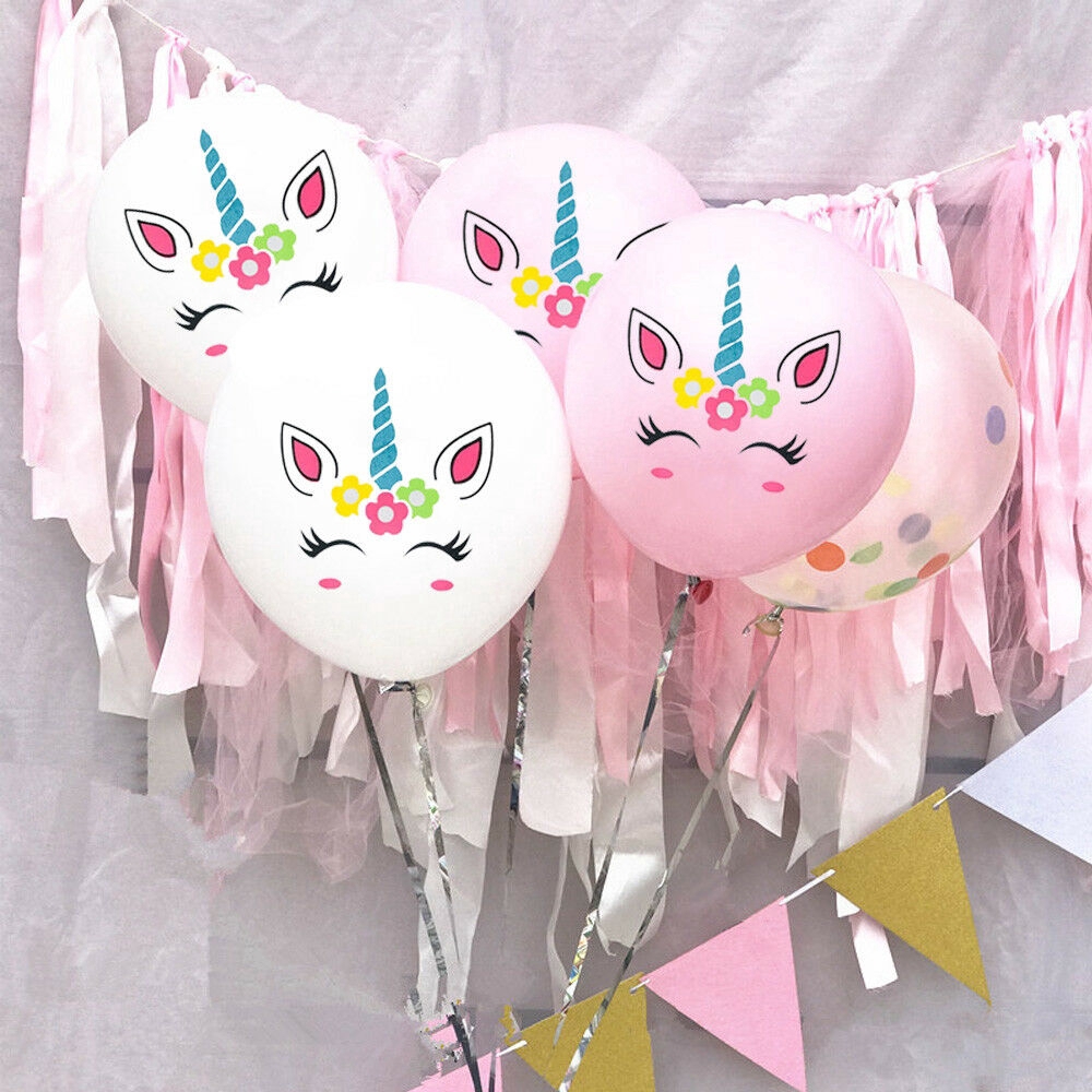 Set 10 bong bóng hình ngựa một sừng dễ thương trang trí tiệc sinh nhật cho bé
