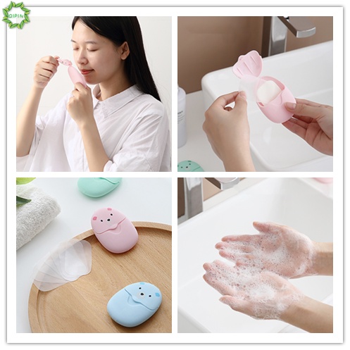 (Hàng Mới Về) Hộp 50 Xà Phòng Giấy Dùng Một Lần Tiện Dụng Khi Đi Du Lịch