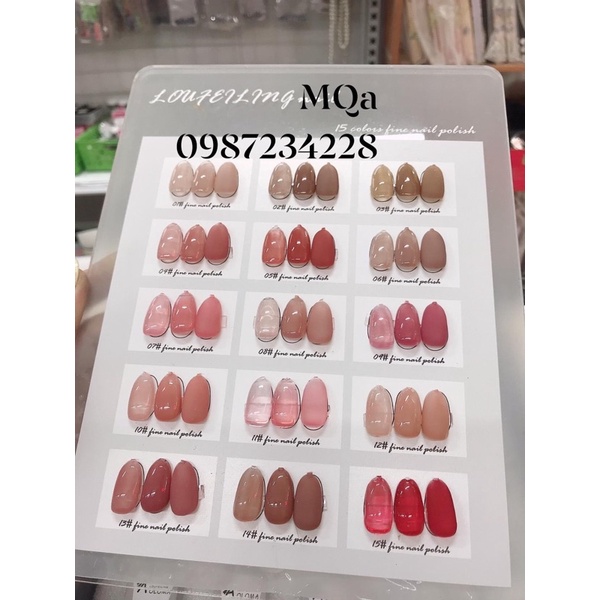 set thạch 15  màu ( pk nail mi Minh Quỳnh Anh)