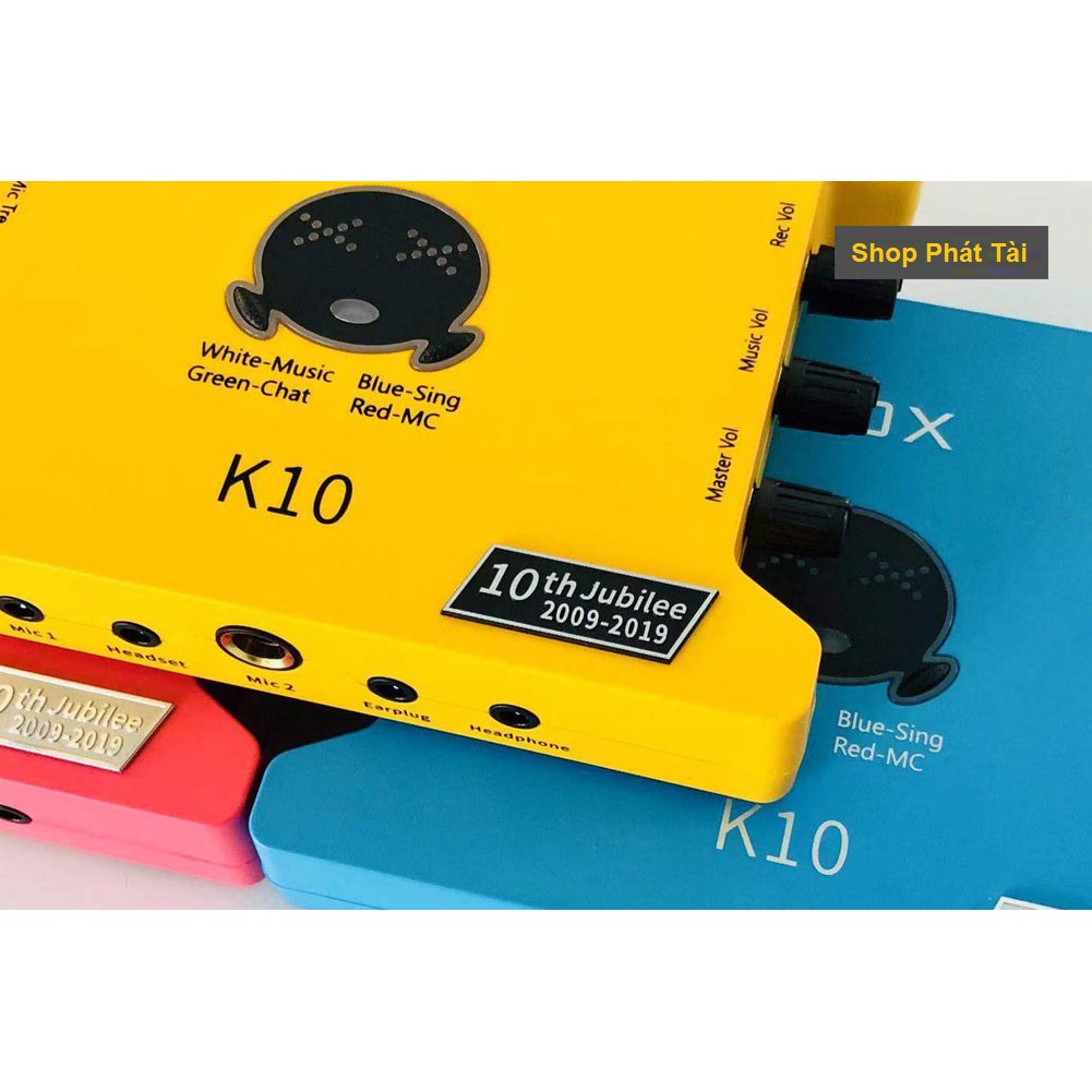 Sound Card K10 Bản Ký Niệm 10 Năm - K10 XOX Chính Hãng Cao Cấp Phiên Bản Tiếng Anh Quốc Tế - Micro Bm 900