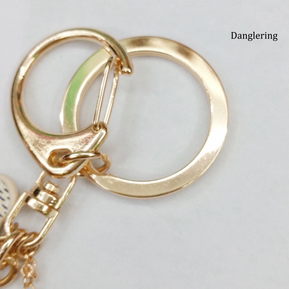 Móc khóa dây tua rua có mặt phụ kiện hình gấu dễ thương