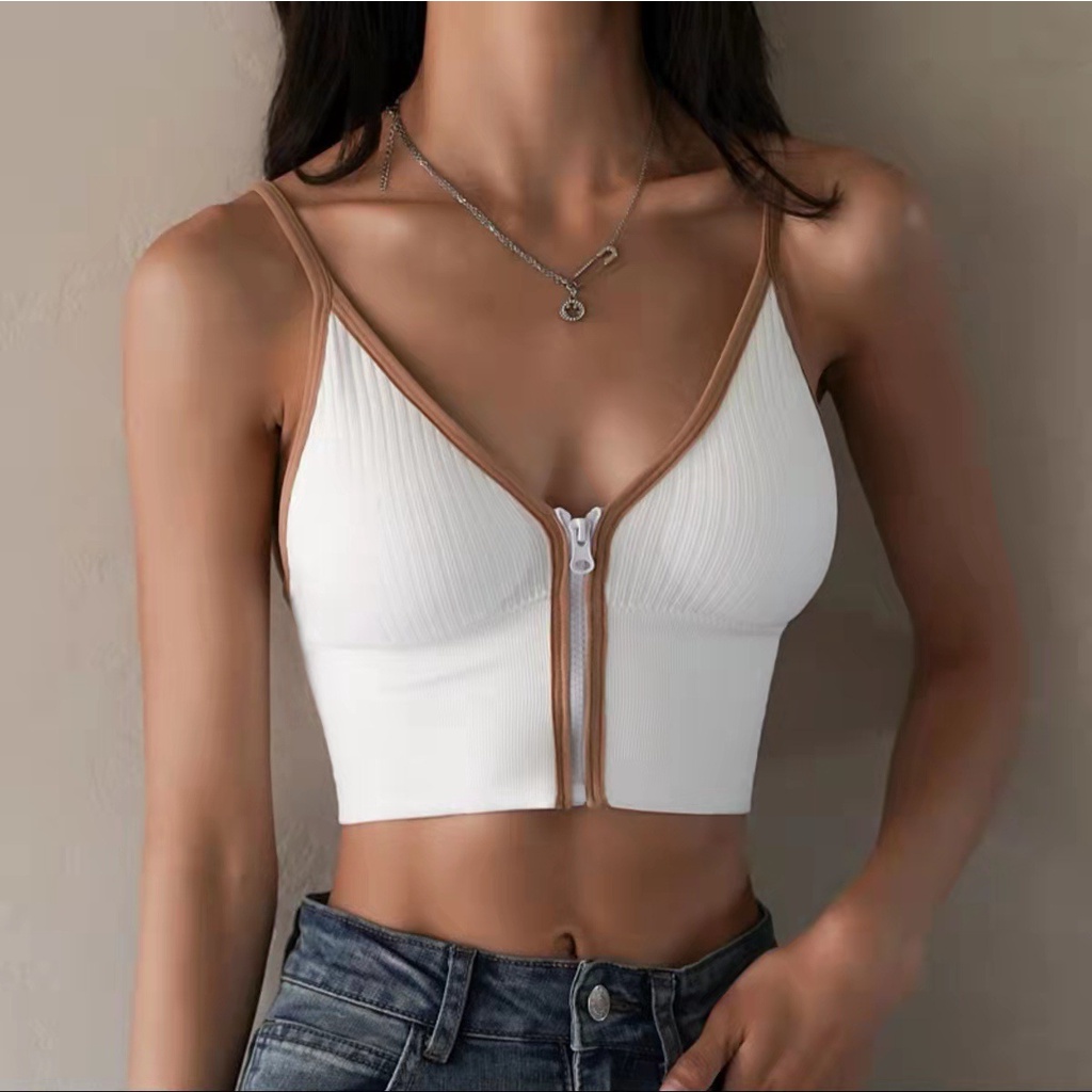 Áo bra nữ 2 dây khóa kéo - Áo ngực không gọng mềm mại , mút mỏng chất cotton xịn xò VALICA B3309