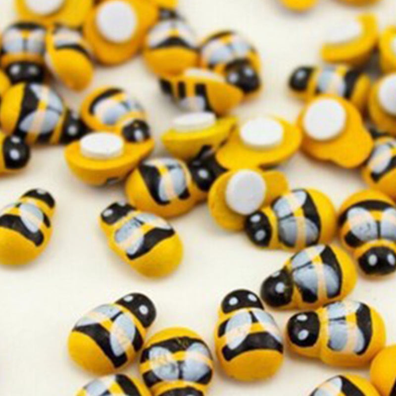 Set 100 Miếng Gỗ Hình Con Ong Dán Tường DIY Trang Trí Nội Thất