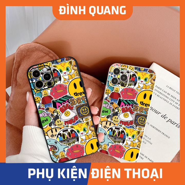 Ốp lưng iphone cạnh vuông lỗ camera sticker drew 6plus/6s/6splus/7/7plus/8/8plus/x/xs/11/12/pro/max/plus/promax-ĐQ Store