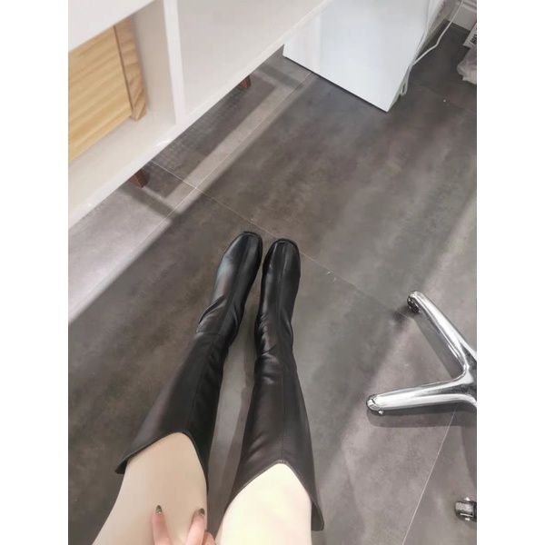 BOOTS DA BÓNG CAO CỔ ĐẾ GÓT VUÔNG 5CM PHONG CÁCH HÀN QUỐC