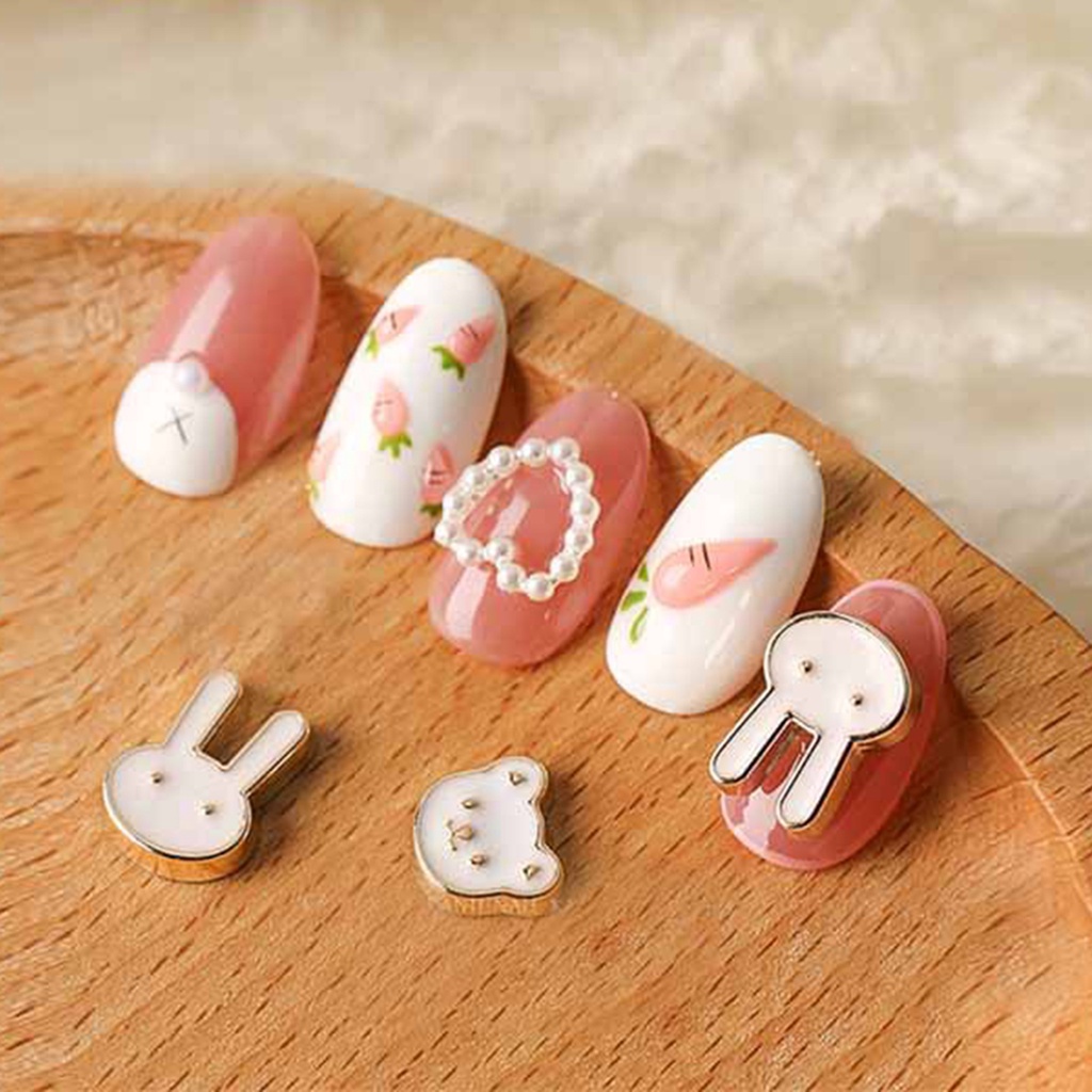 Bộ 5 Phụ Kiện Trang Trí Móng Tay Hình Hoạt Hình Bằng Hợp Kim Chống Rỉ Sét DIY