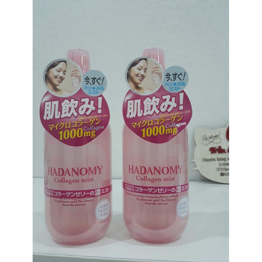 Xịt Khoáng Hadanomy Collagen Mist chai 250ml nội địa Nhật Bản