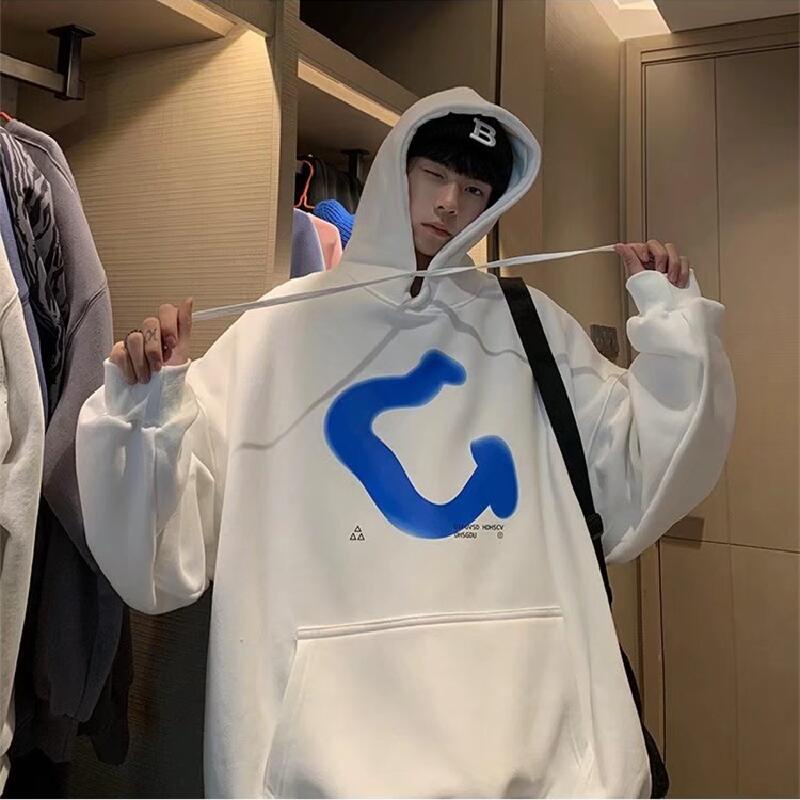 Áo hoodie dáng rộng in chữ phong cách hiphop đường phố Hàn Quốc thời trang dành cho cặp đôi kích thước M-5XL