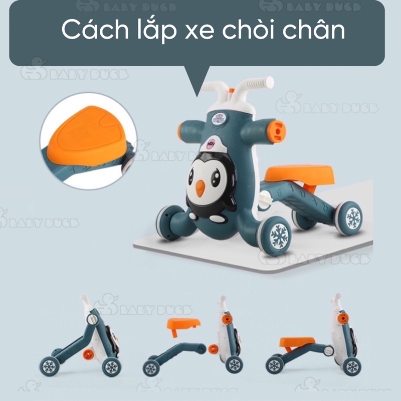 XE TẬP ĐI 3 TRONG 1 KIÊM XE CHÒI CHÂN VÀ XE SCOOTER CHO BÉ MS3605909