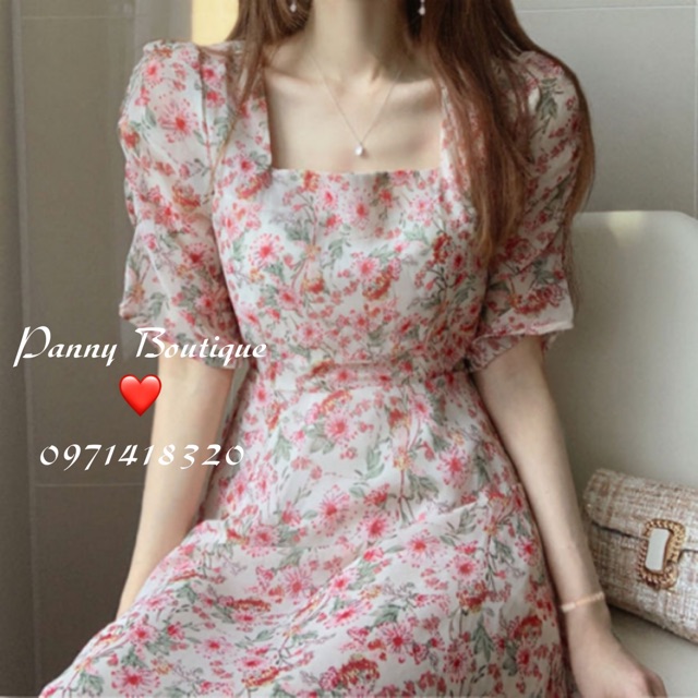 Đầm Váy voan cổ vuông vintage, style ulzzang Hàn Quốc 🌻 Panny Boutique 🌻