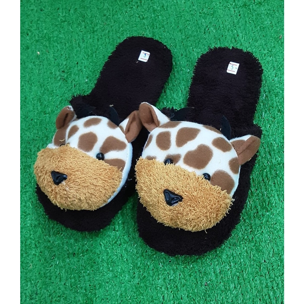 Dép lông đi trong nhà,bít mỏ,hình thú đế xốp siêu êm,dép lông mùa đông nam nữ size từ 35-39