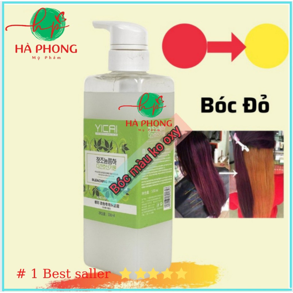 [ Bóc Màu Tóc Không Cần Oxy ] Bóc Màu YICAI Tóc Đỏ Đen Xanh Ra Vàng Không Cần Oxy (Chai 500ml)