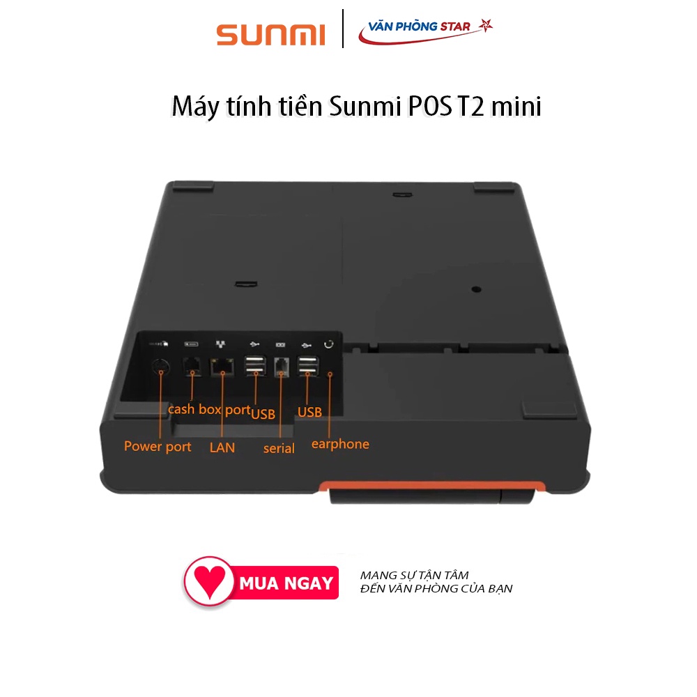 Máy POS T2 Mini - L1320 tích hợp máy in nhiệt hỗ trợ thanh toán qua nhiều hình thức RAM 1GB + ROM 8GB