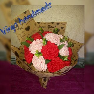 Bó hoa hồng xoắn handmade
