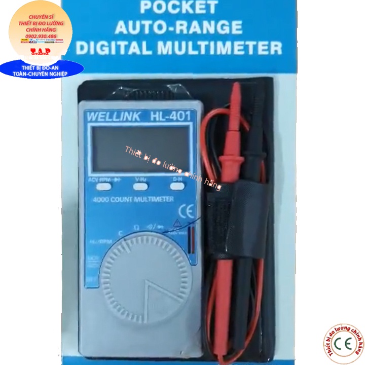 Wellink HL-401 đồng hồ vạn năng điện tử bỏ túi chính hãng, Auto range