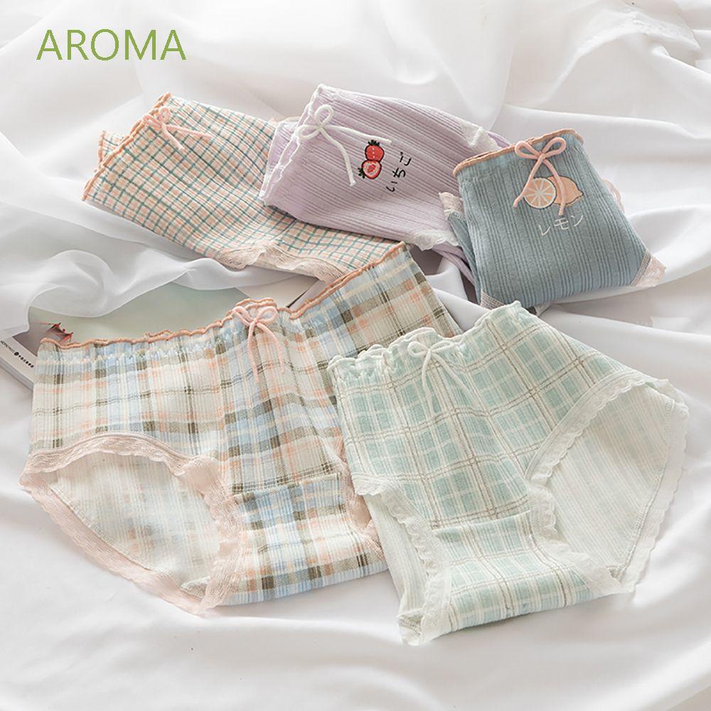 Quần Lót Cotton Thoáng Khí Lưng Vừa In Họa Tiết Trái Cây Dễ Thương Phong Cách Nhật Bản Cho Nữ