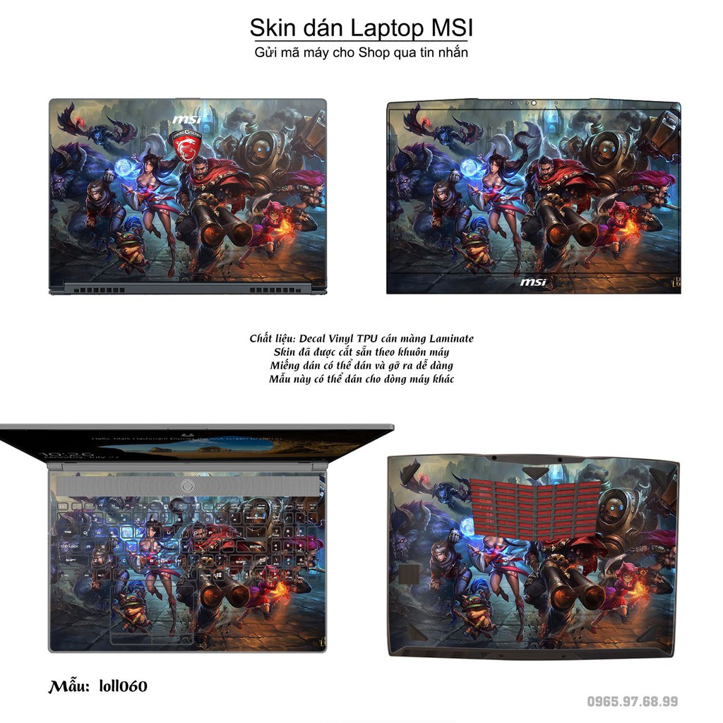 Skin dán Laptop MSI in hình Liên Minh Huyền Thoại nhiều mẫu 8 (inbox mã máy cho Shop)