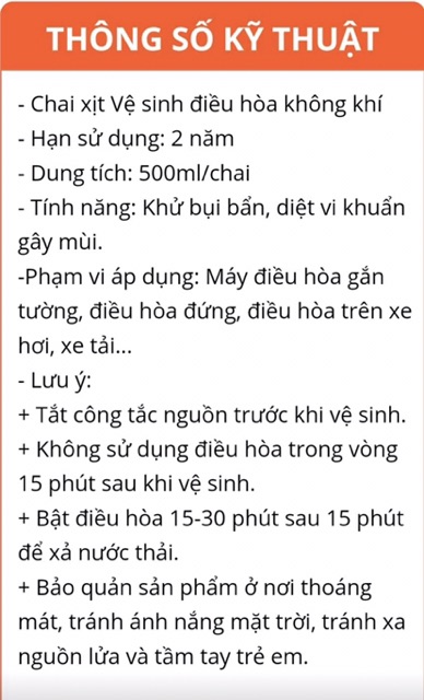 Chai xịt bọt tuyết tự vệ sinh máy lạnh (chuyên vệ sinh dàn lạnh )